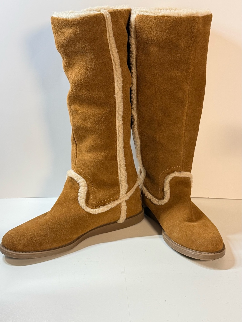 Women’s Tall Shearling Lined Suede Boots - Tan